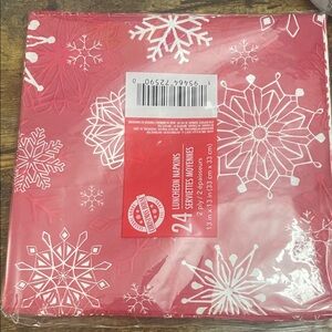 Red Snowflake Luncheon Napkins